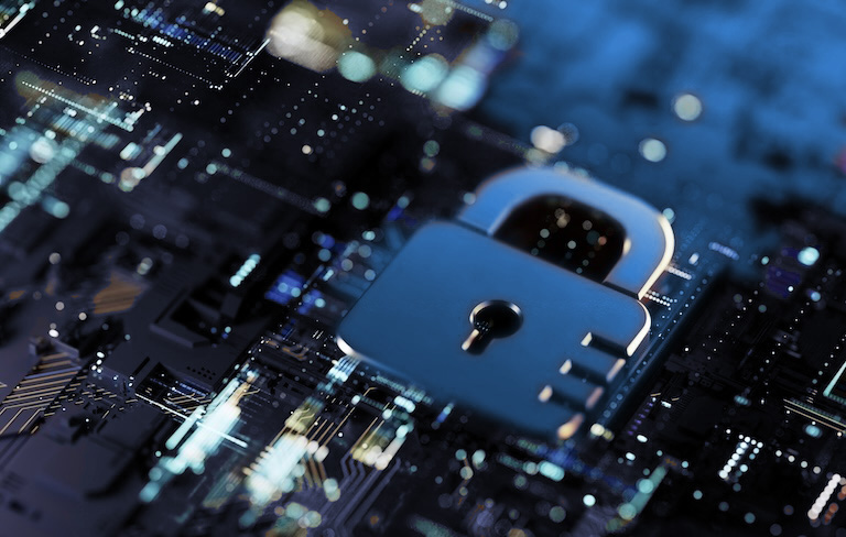 motherboard with a big golder lock