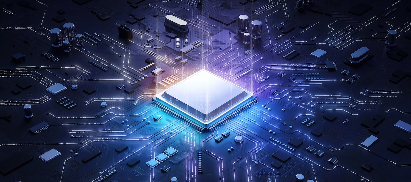 Conceptualised image of a CPU on a motherboard